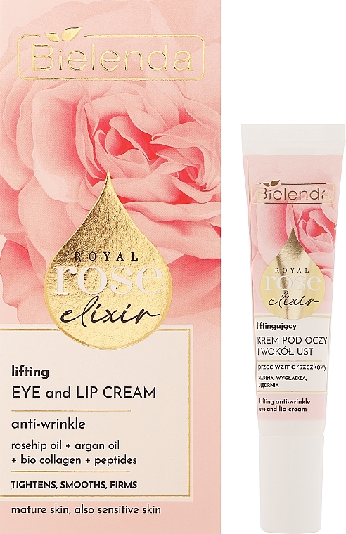 Крем для шкіри навколо очей і губ - Bielenda Royal Rose Elixir Lifting Anti-Wrinkle Eye And Lip Cream — фото N2