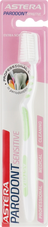 Зубная щетка "Parodont Sensitive", салатовая - Astera Extra Soft — фото N1