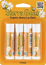 Парфумерія, косметика Набір бальзамів для губ "Мед" - Sierra Bees (lip/balm/4x4,25g)