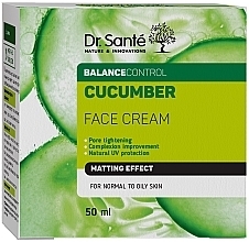 Крем для лица с матирующим эффектом - Dr. Sante Cucumber Balance Control — фото N1