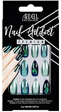 Набір накладних нігтів - Ardell Nail Addict Premium Artifical Nail Set Green Glitter Chrome — фото N1