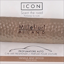 Парфумерія, косметика Ароматизатор в авто "Тіні металу: ваніль і дерево" - Millefiori Milano Icon Car Metal Shades Fragrance Vanilla And Wood