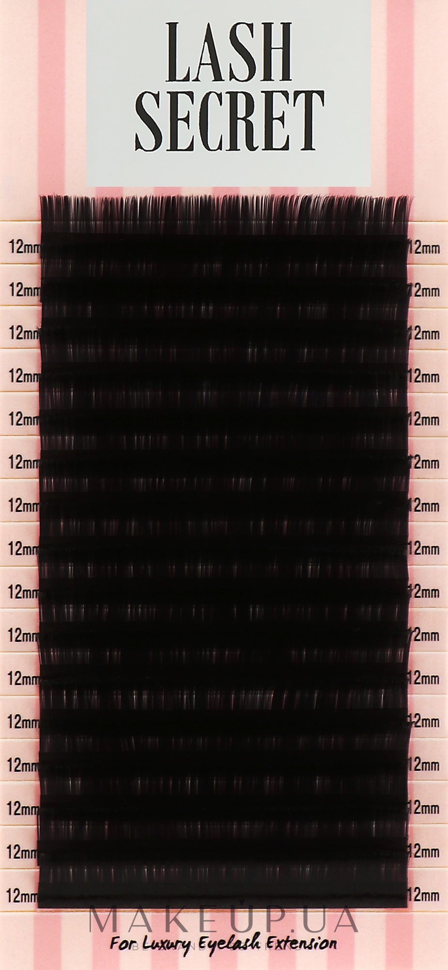 Накладные ресницы, черные, 16 линий (один размер, 0,05, C, 12) - Lash Secret — фото 1уп