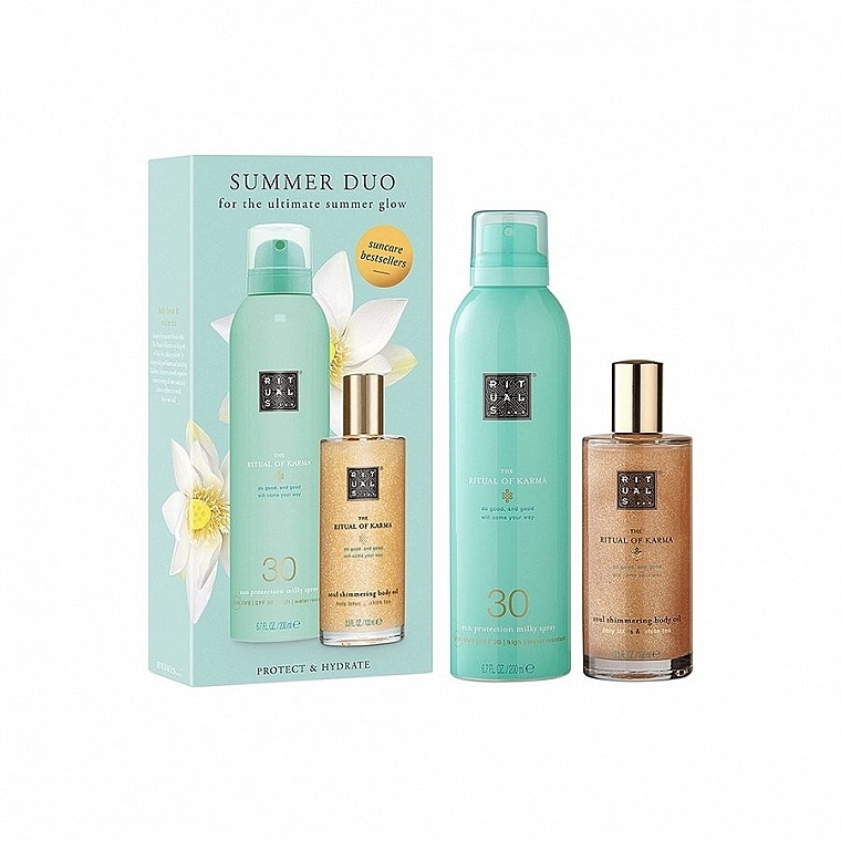 Набір - Rituals The Ritual of Karma Suncare Set (b/spray/200ml + b/oil/100ml) — фото N1