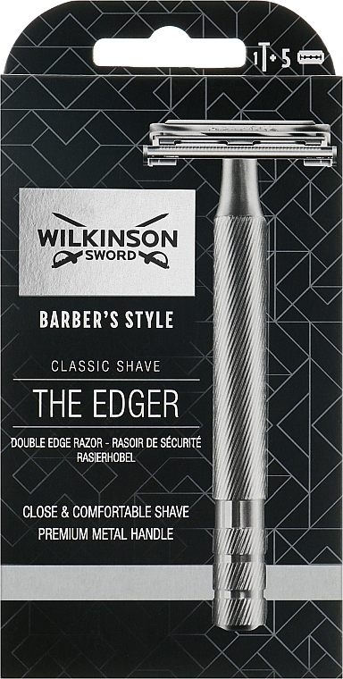 Станок для бритья + 5 лезвий - Wilkinson Sword Classic Shave The Edger