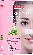 Полоски для носа "Алоэ" - Purederm Nose Pore Strips — фото N1