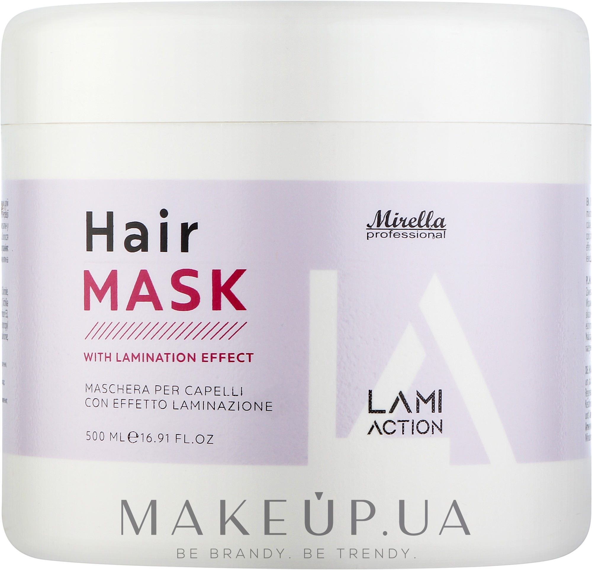 Маска для волос с эффектом ламинирования - Mirella Professional Lami Action Hair Mask — фото 500ml