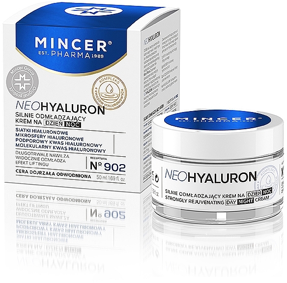 Інтенсивно омолоджвальний крем день/ніч для зрілої та зневодненої шкіри - Mincer Pharma Neo Hyaluron Cream № 902