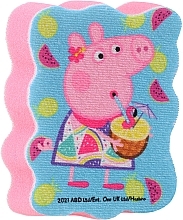 Парфумерія, косметика Мочалка банна дитяча "Свинка Пеппа", Пеппа з коктейлем, рожева - Suavipiel Peppa Pig Bath Sponge