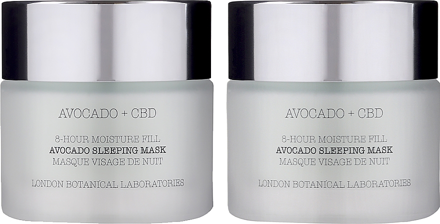 Набор - London Botanical Laboratories Avocado+CBD 8-Hour Moisture Fill Avocado Sleeping Mask (mask/50ml + mask/50ml) — фото N1