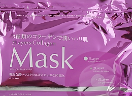 Маска для лица "Три слоя коллагена" - Japan Gals 3 Layers Collagen Mask — фото N3