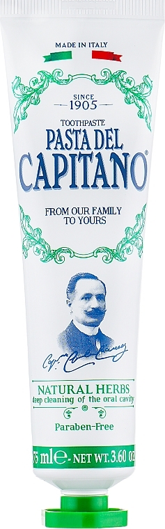 Зубна паста "Натуральні трави" - Pasta Del Capitano 1905 Natural Herbs Toothpaste * — фото N2