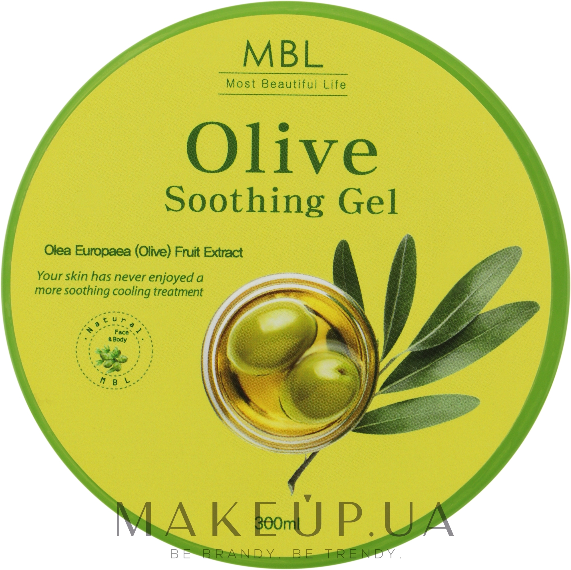 Успокаивающий и восстанавливающий гель для тела и волос с экстрактом оливок - MBL Olive Sooting Gel — фото 300ml