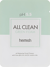 Парфумерія, косметика Очищувальна пінка для обличчя - Heimish All Clean Green Foam pH 5.5 (пробник)