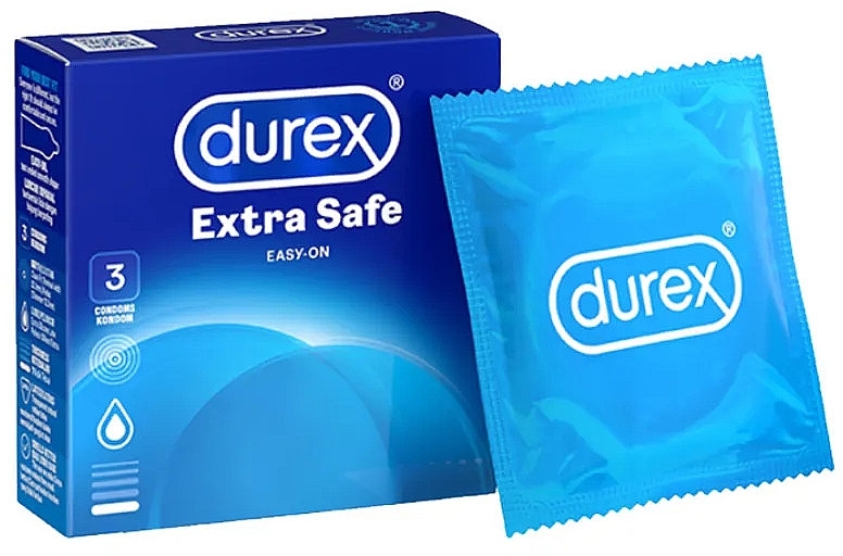 Презервативи потовщені, 3 шт. - Durex Extra Safe Easy-On Condoms — фото N1