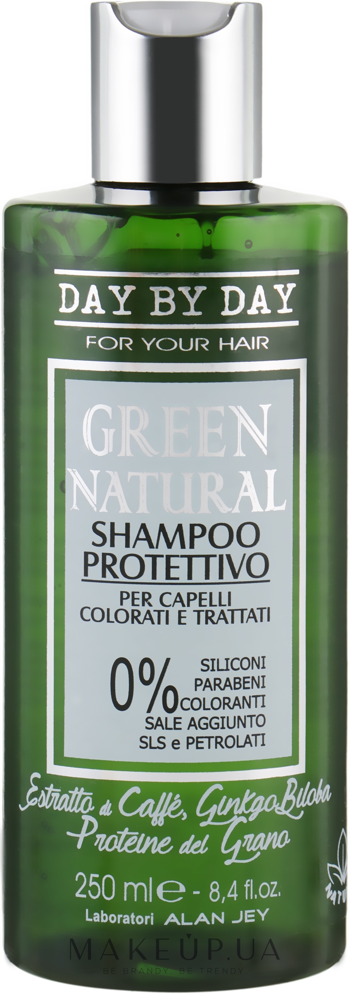 Шампунь "Захист кольору" для фарбованого й пошкодженого волосся - Alan Jey Green Natural Shampoo Protettivo — фото 250ml