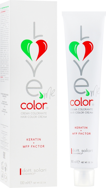 Кератиновий фарбник для волосся (крем-фарба ) - Dott. Solari Love Me Color LMC + MFP Factor — фото N2