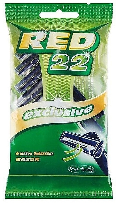 Одноразовий станок для гоління, 5 шт. - Mattes Red 22 Exclusive Twin Blade Razor — фото N1
