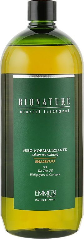 Себонормализующий шампунь с маслом чайного дерева - Emmebi Italia BioNatural Mineral Treatment Sebum-Normalizing Shampoo — фото N2