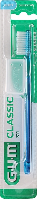 Зубная щетка "311", мягкая, голубая - G.U.M Classic Toothbrush — фото N1