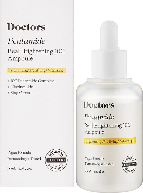 Сироватка для освітлення та рівного тону шкіри - Doctors Pentamide Real Brightening 10C Ampoule — фото N2