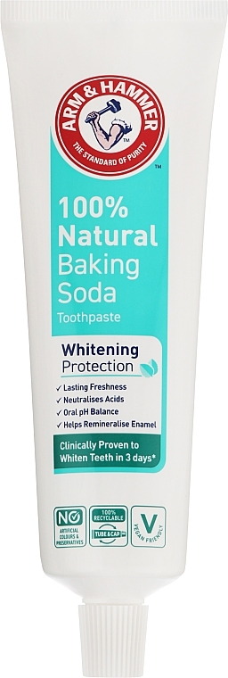 Зубная паста для защиты белизны зубов - Arm & Hammer 100% Natural Baking Soda Whitening Protection Toothpaste — фото N1