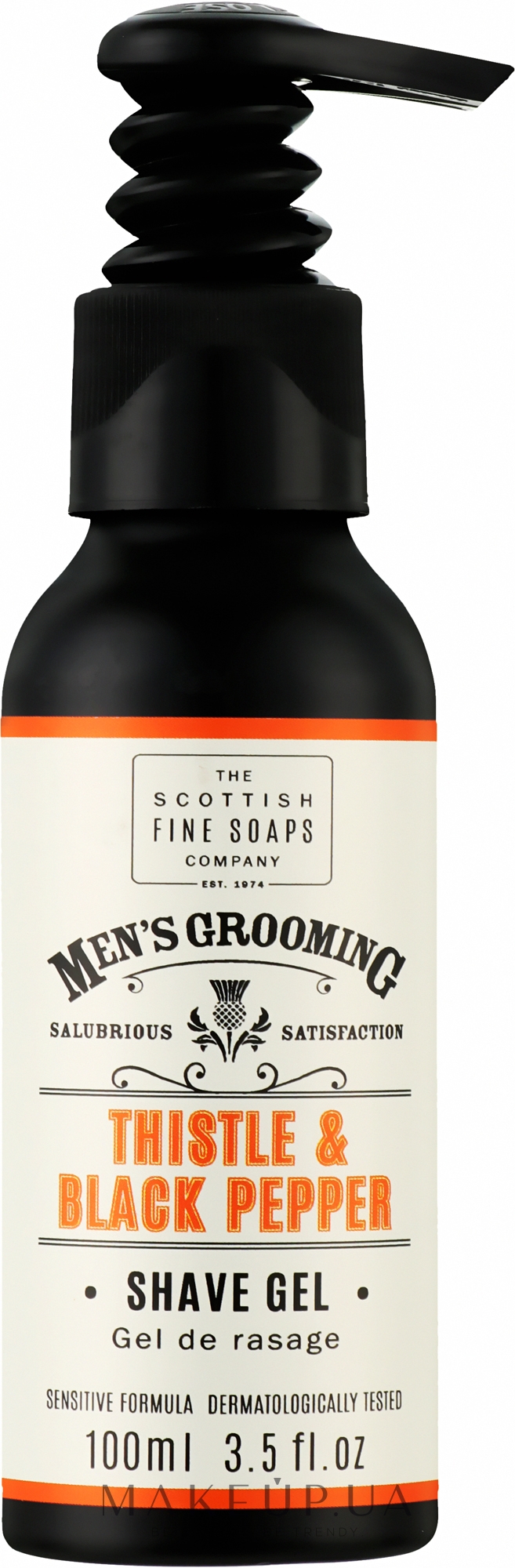 Гель для гоління, помпа - Scottish Fine Soaps Men’s Grooming Thistle & Black Pepper Shaving Gel — фото 100ml