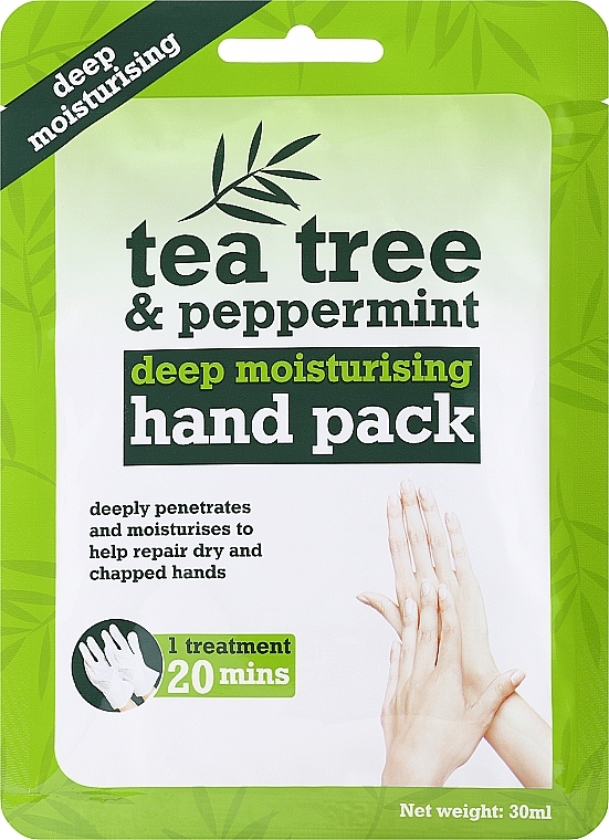 Маска для рук з олією чайного дерева і м'яти перцевої - Xpel Marketing Ltd Tea Tree & Peppermint Hand Pack — фото N1