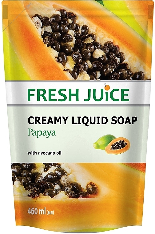 Крем-мило зі зволожуючим молочком авокадо - Fresh Juice Papaya (змінний блок) 