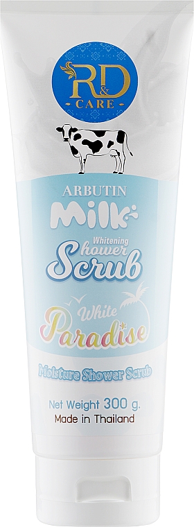 Скраб-сіль для душу з молочними протеїнами й арбутином - R&D Care Arbutin Milk Whitening Shower Scrub — фото N1