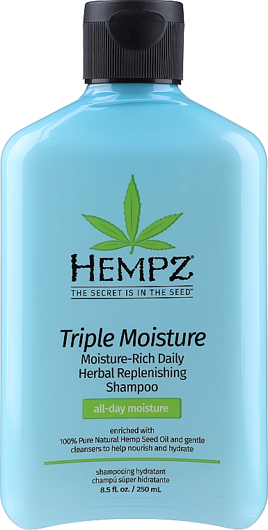 Шампунь "Тройное увлажнение" - Hempz Triple Moisture-Rich Daily Herbal Replenishing Shampoo — фото N1