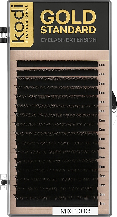 Накладные ресницы Gold Standart B 0.03 (16 рядов: 6/13) - Kodi Professional — фото N1