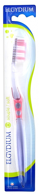 Зубна щітка "Інтерактив", м'яка, рожева - Elgydium Inter-Active Soft Toothbrush — фото N1