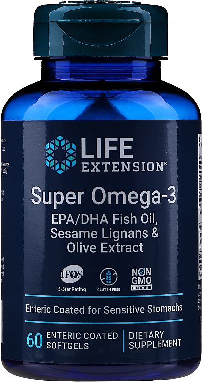 Харчова добавка "Омега-3" - Life Extension Super Omega-3 Enteric Coated Softgels — фото N1