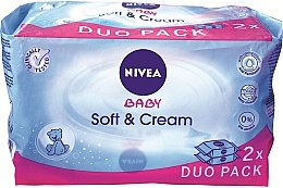 Влажные салфетки "Детские" 2x63шт - NIVEA Baby Soft & Cream — фото N1