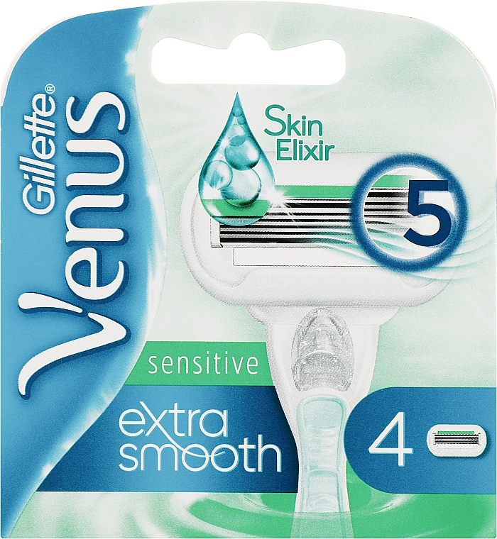 Сменные кассеты для бритья, 4 шт. - Gillette Venus Extra Smooth Sensitive — фото N1