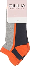 Шкарпетки махрові, сірі з помаранчевим - Giulia — фото N1