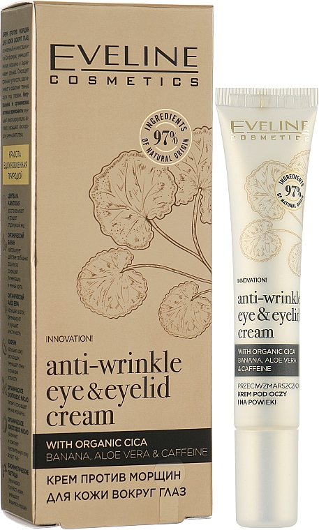 Крем для шкіри навколо очей - Eveline Organic Gold Anti-Wrinkle Eye&Eyelid Cream — фото N2