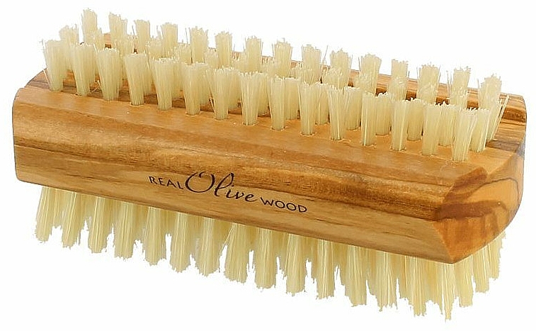 Щітка для рук і нігтів з оливкового дерева - Hydrea London Olive Wood Nail Brush Large With Pure Bristle — фото N1
