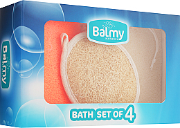 Парфумерія, косметика Набір мочалок, 02151, неоново-помаранчевий - Balmy Naturel Bath Set Of 4 *