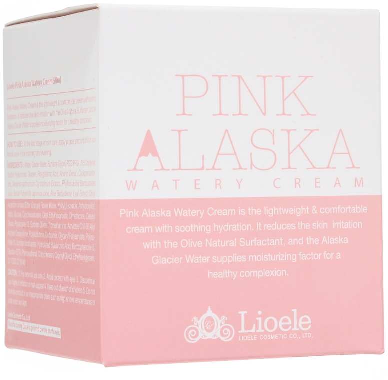 Ультраувлажняющий гель-крем с ледниковой водой и маслом оливы - Lioele Pink Alaska Watery Cream