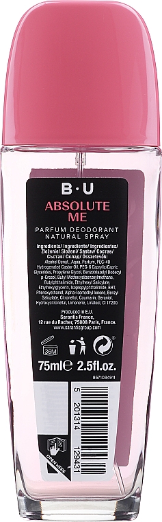 B.U. Absolute Me Natural Spray - Дезодорант-спрей — фото N2