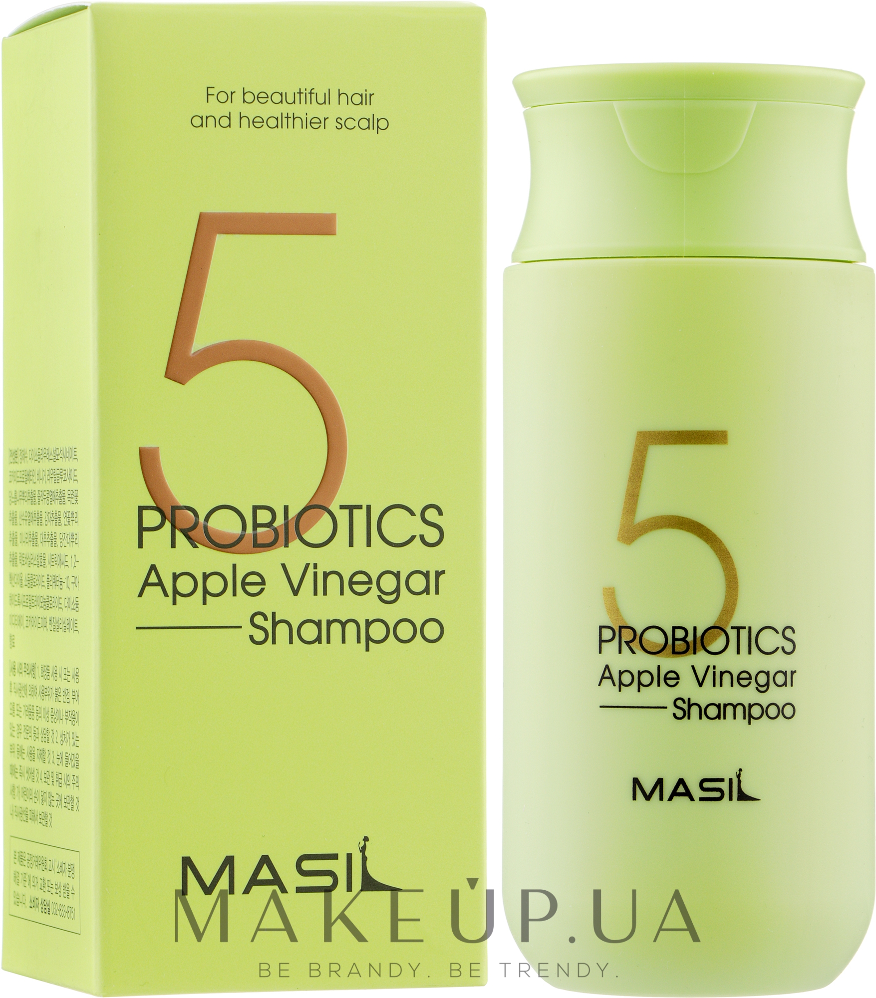 М'який бессульфатний шампунь з проботіками і яблучним оцтом - Masil 5 Probiotics Apple Vinegar Shampoo — фото 150ml