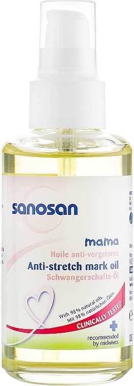 УЦІНКА Олія від розтяжок для вагітних - Sanosan Mama Anti-Stretch Mark Oil * — фото N2