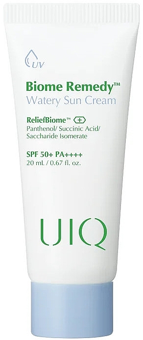 Увлажняющий солнцезащитный крем - UIQ Biome Remedy™ Watery Sun Cream SPF 50+ PA++++ (мини) — фото N1