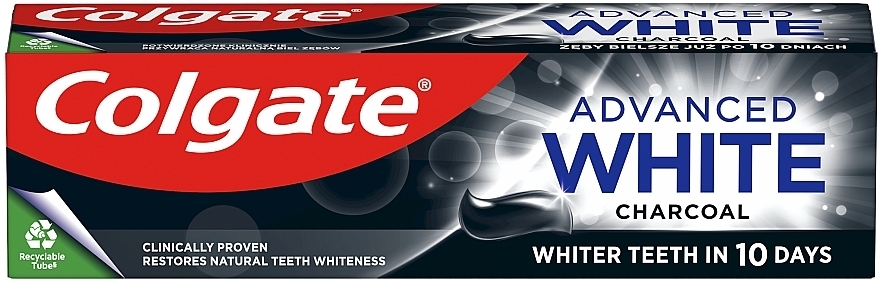 Зубная паста отбеливающая с активированным углем черная - Colgate Advanced White — фото N1