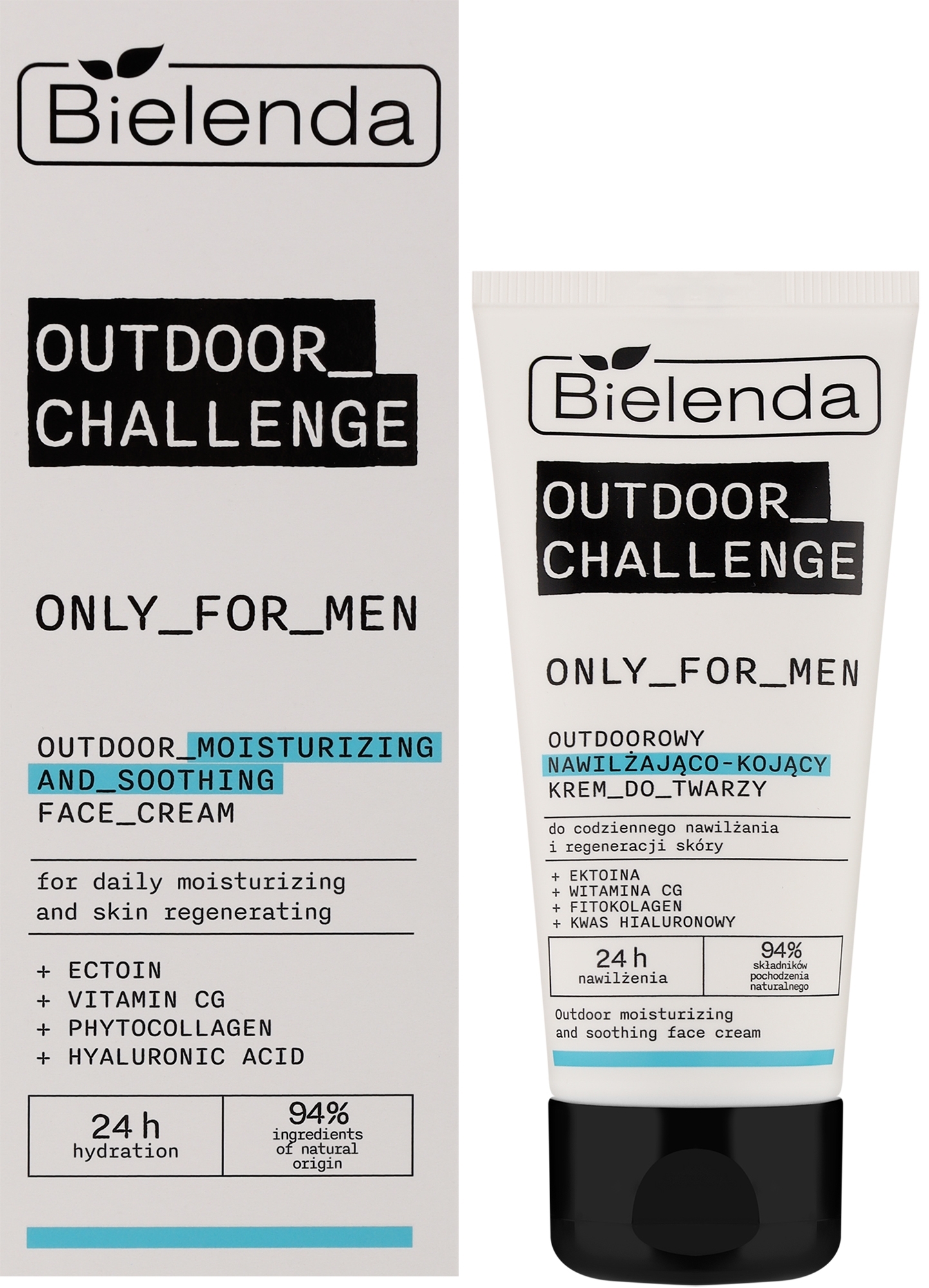 Зволожувальний і заспокійливий крем для обличчя - Bielenda Only For Men Outdoor Challenge Moisturizing And Soothing Face Cream — фото 50ml