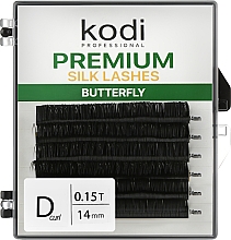 Парфумерія, косметика Накладні вії Butterfly Green D 0.15 (6 рядів: 14 мм) - Kodi Professional