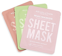Духи, Парфюмерия, косметика Набор масок для жирной кожи - Revolution Skincare Oily Skin Biodegradable Sheet Mask (f/mask/3pcs)