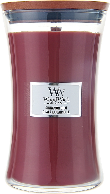 Ароматическая свеча в стакане - WoodWick Hourglass Candle Cinnamon Chai — фото N4
